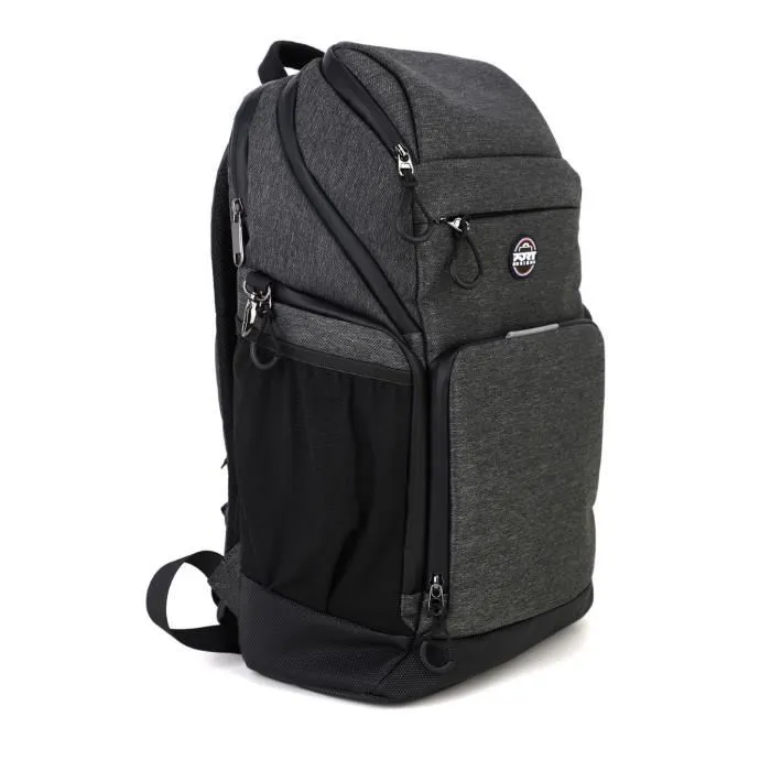 Port Designs PRO MONTREAL - Sac à dos ordinateur portable 15.6-16 pouces, 24L, compartiment matelassé, housse de pluie amovible, base résistante à l'eau, Gris