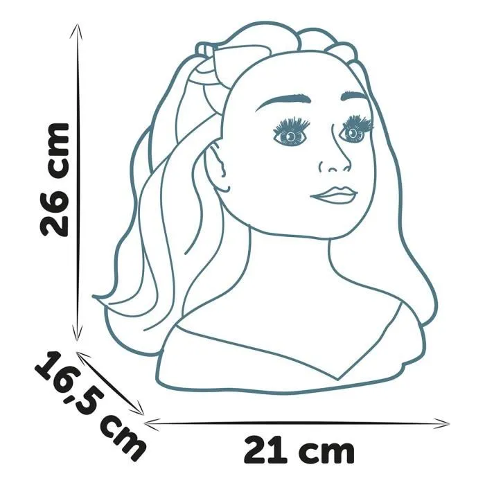 Smoby - Tête à Coiffer My Beauty Blonde - 19 Accessoires Coiffure Réalistes - Cheveux Longs Doux - Lèvres Thermosensibles - Trappe de Rangement - Jouet pour Enfant à partir de 3 Ans