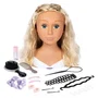 Smoby - Tête à Coiffer My Beauty Blonde - 19 Accessoires Coiffure Réalistes - Cheveux Longs Doux - Lèvres Thermosensibles - Trappe de Rangement - Jouet pour Enfant à partir de 3 Ans