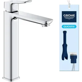 Grohe Mitigeur de lavabo DICE XL sans vidage, corps lisse, finition chrome, avec technologie SilkMove et système FastFixation pour vasque à poser