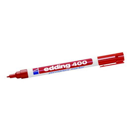 Edding 4-400002 (4400002) - Marqueur permanent Edding 400 Rouge - Feutre indélébile pour marquage
