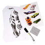 Hot Wheels Tableau avec 13 Accessoires - Jeu Créatif pour Enfants de 3 ans et plus