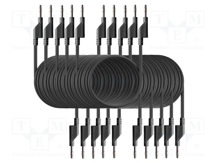 PEAKTECH Cordon de mesure individuel noir 2m PEAKTECH Cordon de mesure individuel noir 2m