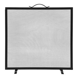 EDM Pare-feu de cheminée noir 60 x 0,5 x 60 cm pour extérieur