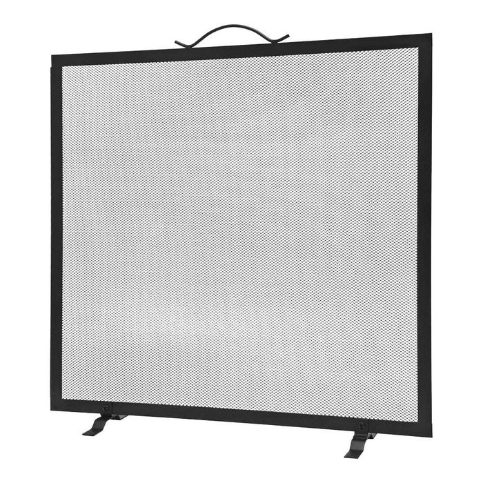 EDM Pare-feu de cheminée noir 60 x 0,5 x 60 cm pour extérieur