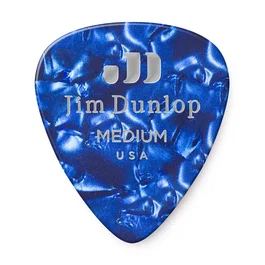 DUNLOP Pack de 72 Médiators Genuine Celluloid Classic Bleu Nacré - Medium