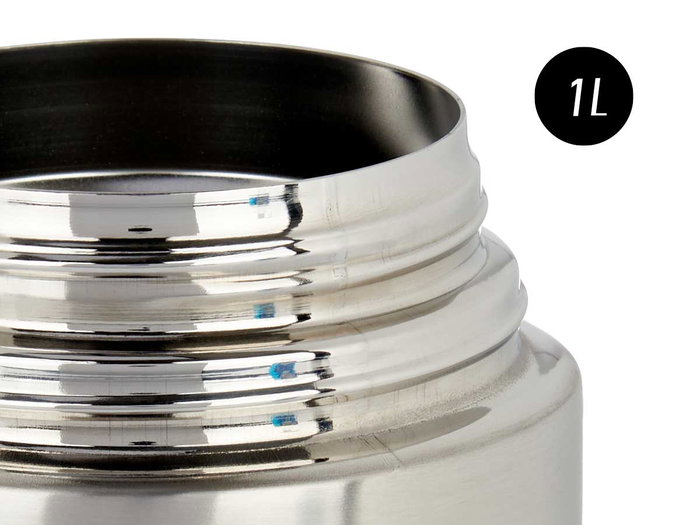 Kinvara Thermos Alimentaire 1L Acier Inoxydable 11,5 x 19,5 cm Métal et Noir, 1000 ml (Set de 6)