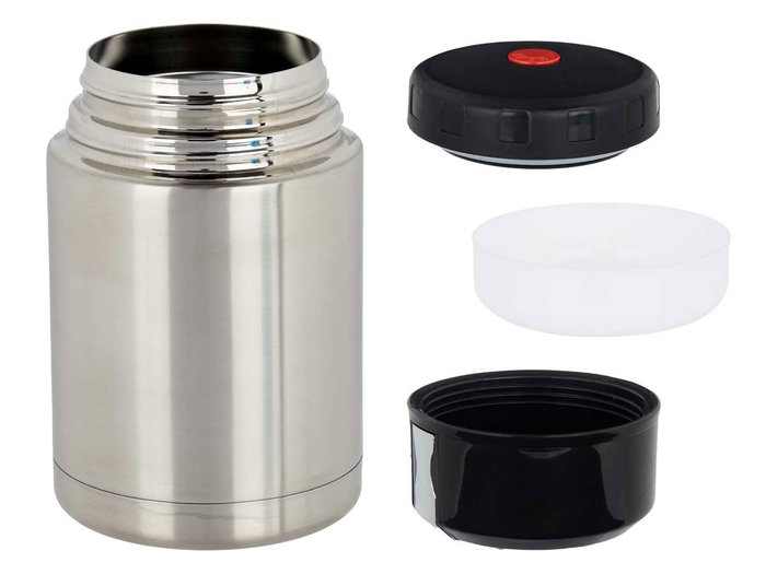 Kinvara Thermos Alimentaire 1L Acier Inoxydable 11,5 x 19,5 cm Métal et Noir, 1000 ml (Set de 6)
