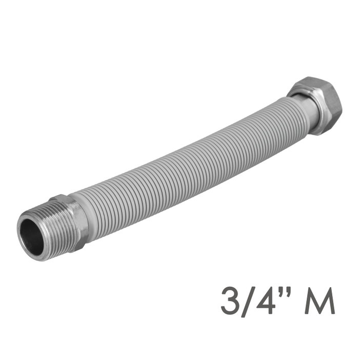 WOLFPACK LINEA PROFESIONAL Tuyau extensible en acier inoxydable ondulé 3/4 de 22,5 à 30 cm