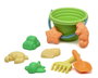 KioKids Jeu de Plage pour Enfants 18 Mois et Plus - Set 8 Pièces avec Cubo, Pelle, Râteau et Moules - Matériau Durable (40% Blé)