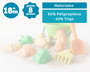 KioKids Jeu de Plage pour Enfants 18 Mois et Plus - Set 8 Pièces avec Cubo, Pelle, Râteau et Moules - Matériau Durable (40% Blé)