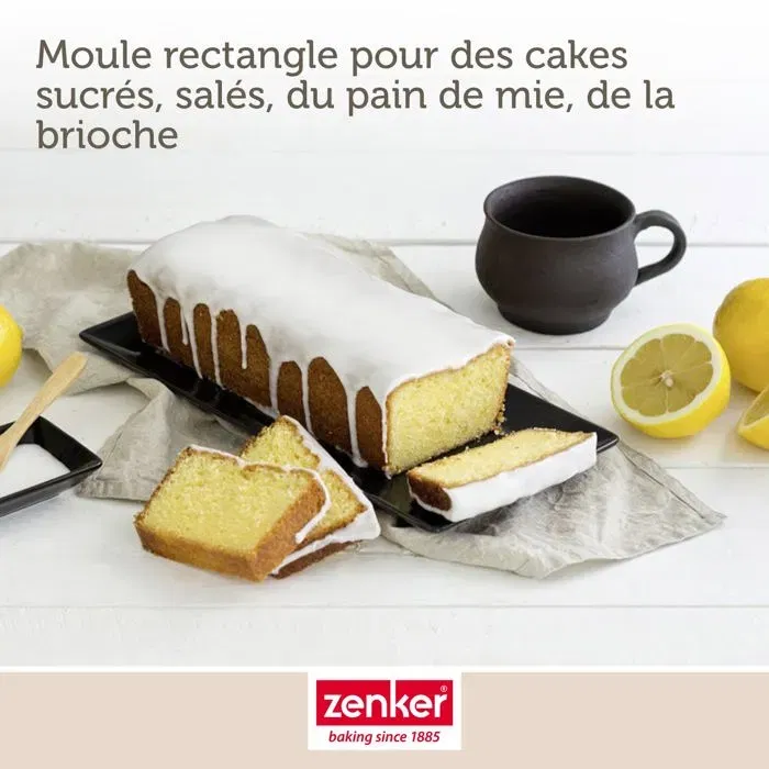 Zenker - Set de 2 moules à gâteaux antiadhésifs noir métallisé : Moule à cake 30,5 x 11,5 cm et moule à savarin 28 cm - Acier revêtu Téflon - Fabrication allemande