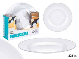 Leknes Assiette Ronde Transparente 20.5 cm Plastique PS (Set de 48)