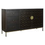 Buffet DKD Home Decor Noir Doré Brun foncé Métal Acacia 160 x 40 x 90 cm