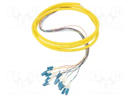 QOLTEC Pigtail en fibre optique LC/UPC, entrée fibre x12, 2m