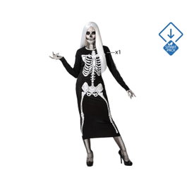 atosa Déguisement Squelette Femme Noir M-L