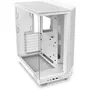 NZXT H6 Flow RGB CC-H61FW-R1 - Boîtier PC moyen-tour blanc avec double chambre et 3 ventilateurs RGB 120 mm inclus - Vitre trempée
