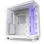 NZXT H6 Flow RGB CC-H61FW-R1 - Boîtier PC moyen-tour blanc avec double chambre et 3 ventilateurs RGB 120 mm inclus - Vitre trempée
