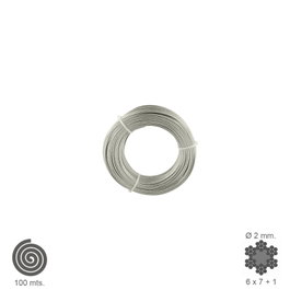 WOLFPACK LINEA PROFESIONAL Câble Galvanisé 2 mm (Rouleau 100 Mètres)