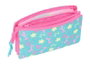 Safta Trousse Fourre-Tout Triple Gabby's Dollhouse Confetti Rose et Turquoise