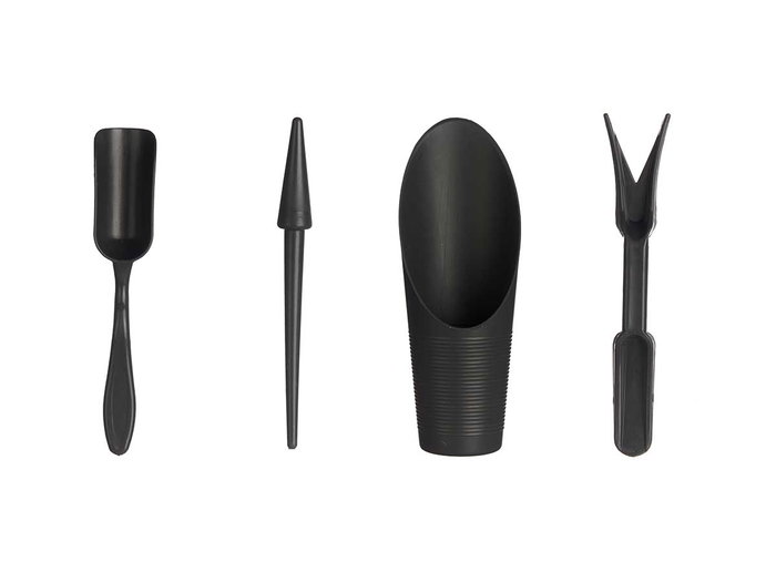 Ibergarden Set Outils Jardin Plastique PP Antracite Lot 4 Pièces 6x16.5x5 cm (Set de 24)