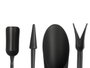 Ibergarden Set Outils Jardin Plastique PP Antracite Lot 4 Pièces 6x16.5x5 cm (Set de 24)
