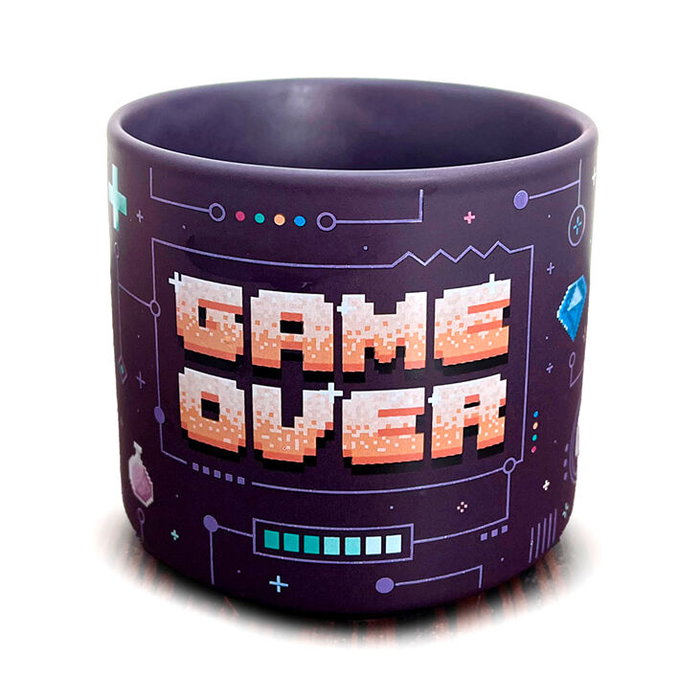 PUCKATOR Tasse Mug Game Over en Porcelaine 470 ml - Lavable Lave-Vaisselle et Passable au Micro-Ondes