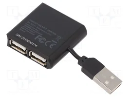 DIGITUS Hub USB 2.0 avec 4 ports USB A, noir