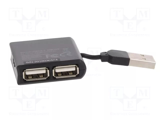 DIGITUS Hub USB 2.0 avec 4 ports USB A, noir DIGITUS Hub USB 2.0 avec 4 ports USB A, noir