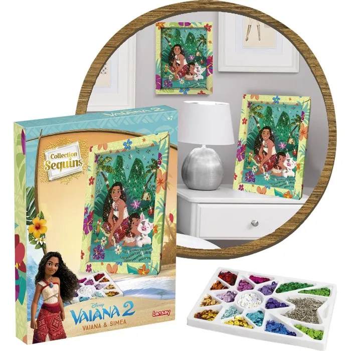 Lansay Kit loisir créatif Collection sequins - Vaiana & Simea - Dès 7 ans