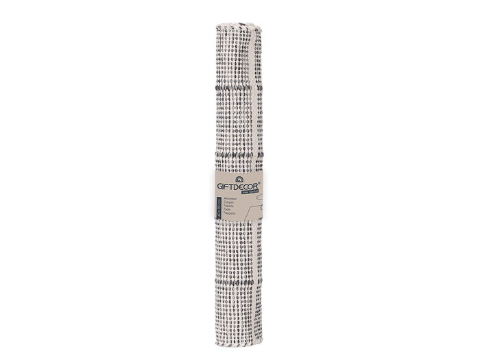 Giftdecor Tapis Artisanal Gris 60x90 cm Motifs Carreaux Polyester Coton (Set de 8)