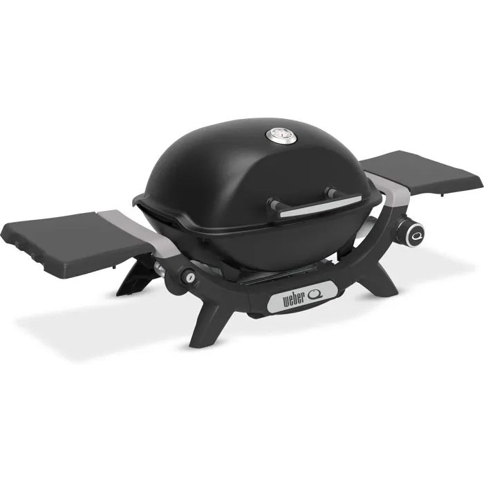 Weber Q1200N - Barbecue à gaz 1 brûleur - 2,94 kW - Fonte émaillée - 2 tablettes amovibles - Surface cuisson 46x36 cm - Compatible Weber Connect