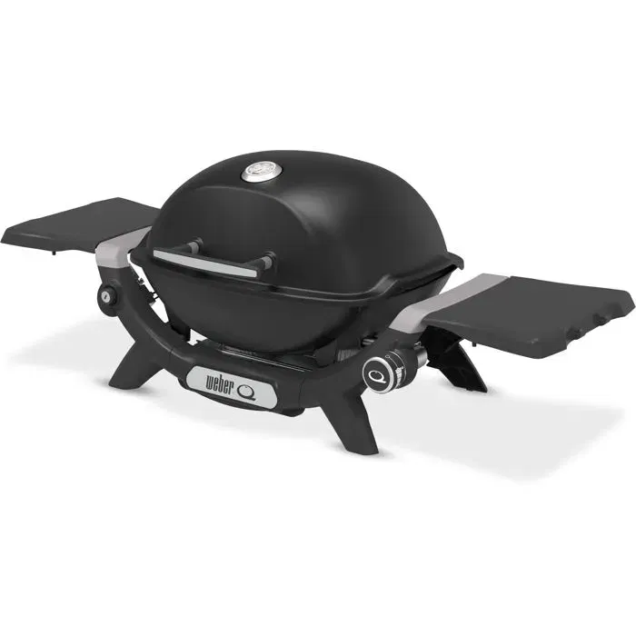 Weber Q1200N - Barbecue à gaz 1 brûleur - 2,94 kW - Fonte émaillée - 2 tablettes amovibles - Surface cuisson 46x36 cm - Compatible Weber Connect