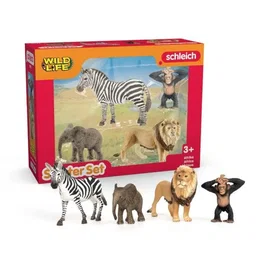 Schleich 42721 Wild Life - Figurines Mes premiers animaux d'Afrique, Lot de 4, Jouet éducatif dès 3 ans