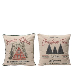Decoris Coussins de Noël avec motif, 2 modèles, 45 x 10 x 45 cm, polyester et coton