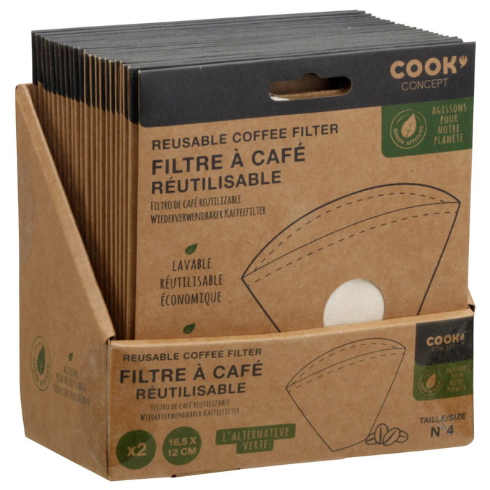 Cook Concept Lot de 2 filtres à café réutilisables en coton n°4