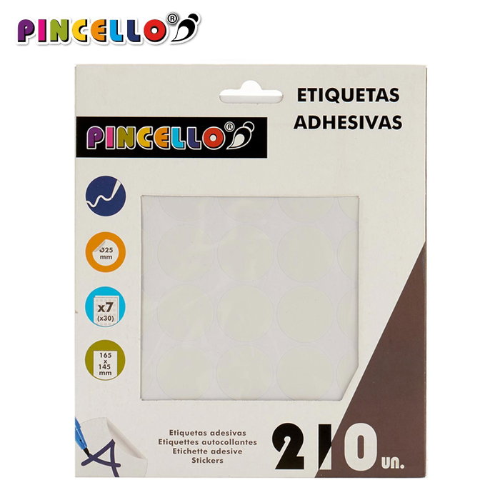 Pincello Étiquettes Adhésives Diam 25 mm 7 Pages (Set de 120)
