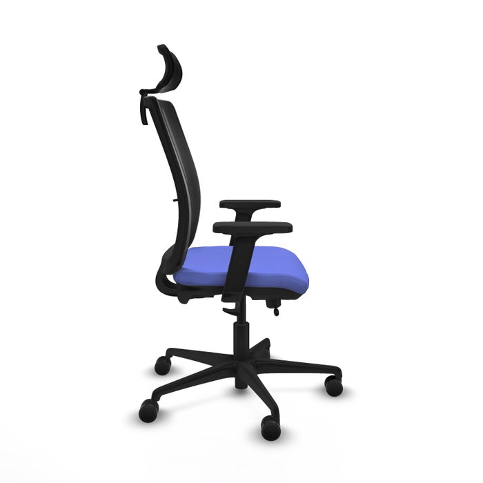 Piqueras Y Crespo Haches Chaise de bureau Bleu clair/Noir, mécanisme Sincro/Traslack, 24h usage intensif