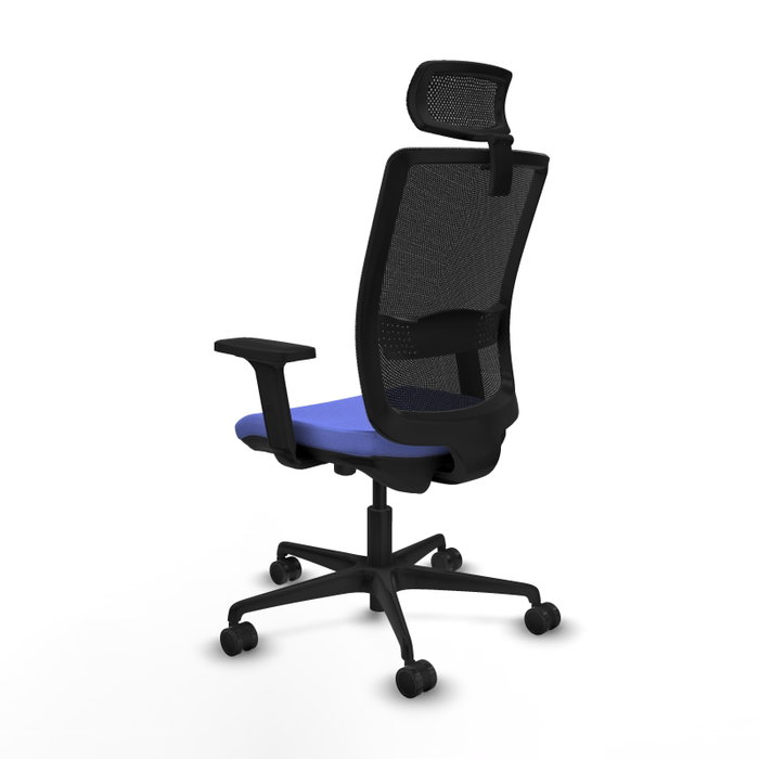 Piqueras Y Crespo Haches Chaise de bureau Bleu clair/Noir, mécanisme Sincro/Traslack, 24h usage intensif