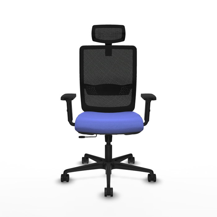 Piqueras Y Crespo Haches Chaise de bureau Bleu clair/Noir, mécanisme Sincro/Traslack, 24h usage intensif