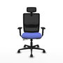 Piqueras Y Crespo Haches Chaise de bureau Bleu clair/Noir, mécanisme Sincro/Traslack, 24h usage intensif