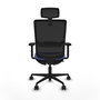 Piqueras Y Crespo Haches Chaise de bureau Bleu clair/Noir, mécanisme Sincro/Traslack, 24h usage intensif