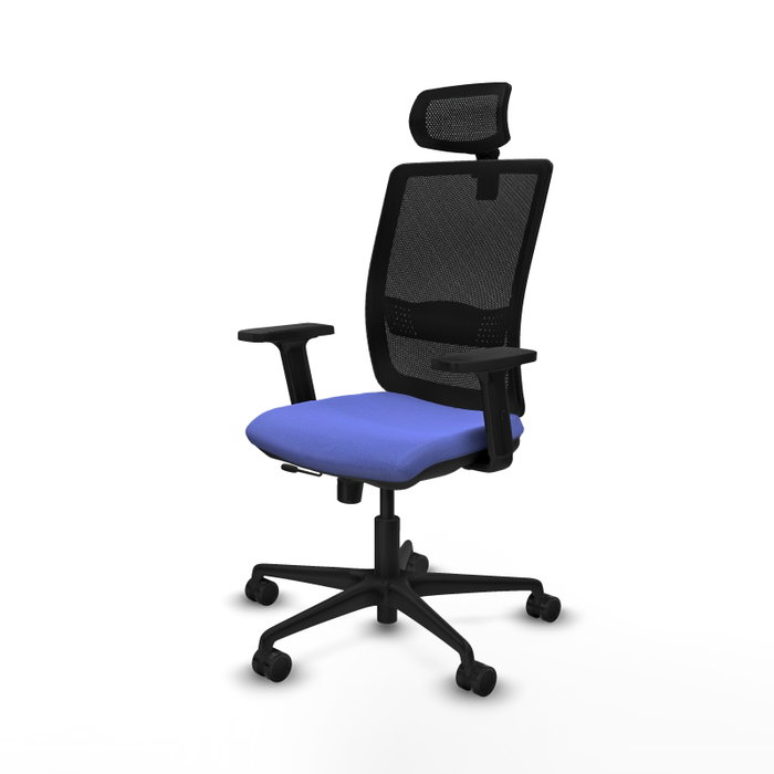 Piqueras Y Crespo Haches Chaise de bureau Bleu clair/Noir, mécanisme Sincro/Traslack, 24h usage intensif