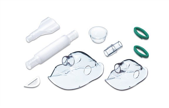 Beurer IH-40 Inhalateur Ultrasonique Silencieux avec Masques pour la Famille - Chambre de Nébulisation Bleue et Flux d'Air Réglable