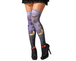 Atosa Chaussettes hautes blanches avec fantômes et chauves-souris pour Halloween