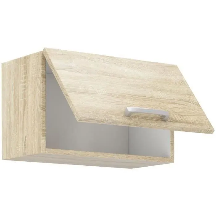 LASSEN Meuble hotte avec porte abattante Décoration chêne Sonoma L 60 x 31,6 x H 36 cm