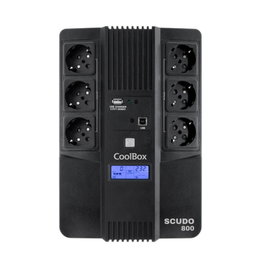 Coolbox Scudo3 800 VA LCD 6 Prises Schuko UPS Onduleur Ligne Interactive AVR 480W USB RJ-45