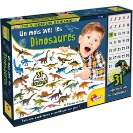 Lisciani Giochi Un Mois Avec les Dinosaures - Kit Scientifique I'M A GENIUS - 31 Dinosaures à Collectionner pour Enfants 8 Ans et Plus