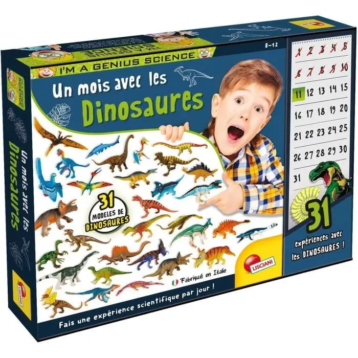 Lisciani Giochi Un Mois Avec les Dinosaures - Kit Scientifique I'M A GENIUS - 31 Dinosaures à Collectionner pour Enfants 8 Ans et Plus Lisciani Giochi Un Mois Avec les Dinosaures - Kit Scientifique I'M A GENIUS - 31 Dinosaures à Collectionner pour Enfants 8 Ans et Plus