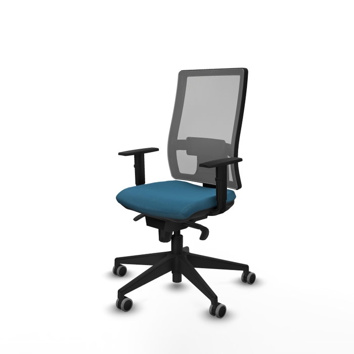 PIQUERAS Y CRESPO Chaise de bureau Horna, mécanisme synchrone, vert pétrole et gris